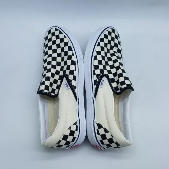 Vans Off The Wall Checkerboard Mens Size 12 Slip On Shoes Black White *Worn once - Picture 7 of 11